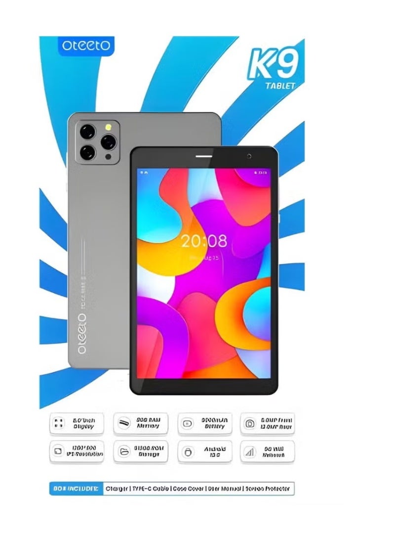 أوتيتو جهاز لوحي K9 5G يعمل بنظام أندرويد، 8 بوصات، سعة تخزين 8 جيجابايت + 512 جيجابايت، ثنائي الشريحة، واي فاي، عمر بطارية طويل - Image 5