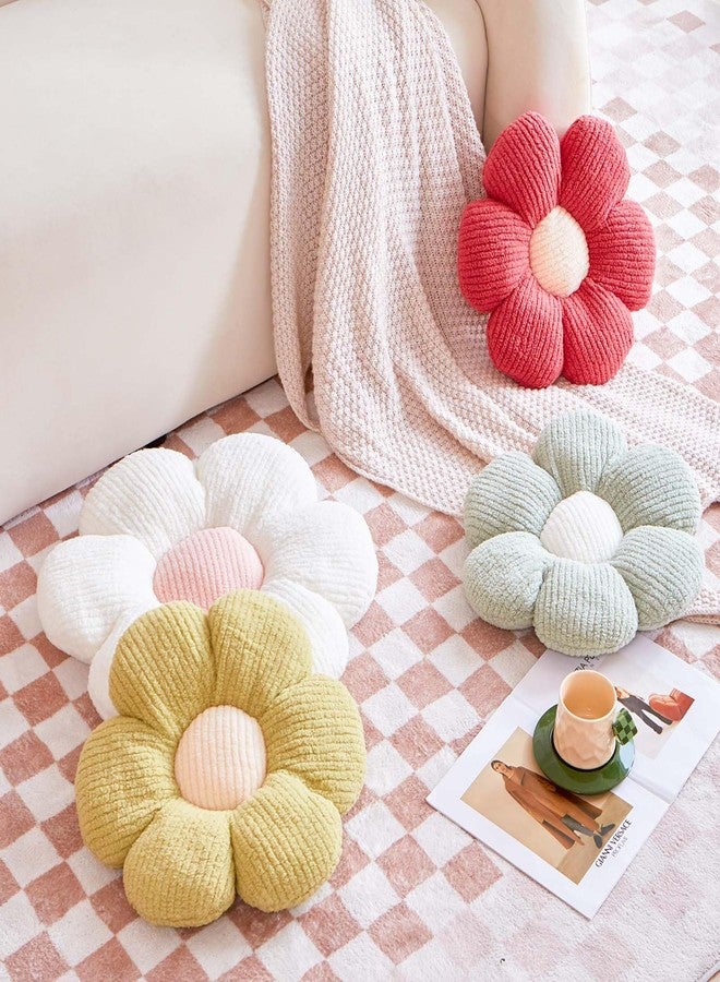 VBGYA Blue Flower Decorative Throw Pillows, Cute Daisy Shaped Plush Aesthetic Pillow, Soft 14.9" Floor Seat Cushion - Image 4