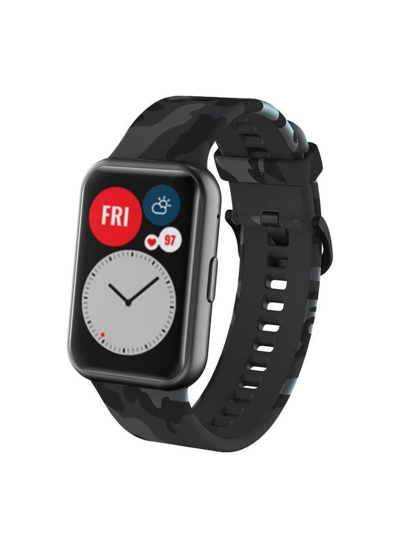 Silicone Strap Replacement Wristband for Huawei Fit Band Sport (Army Gray)  - Image 1