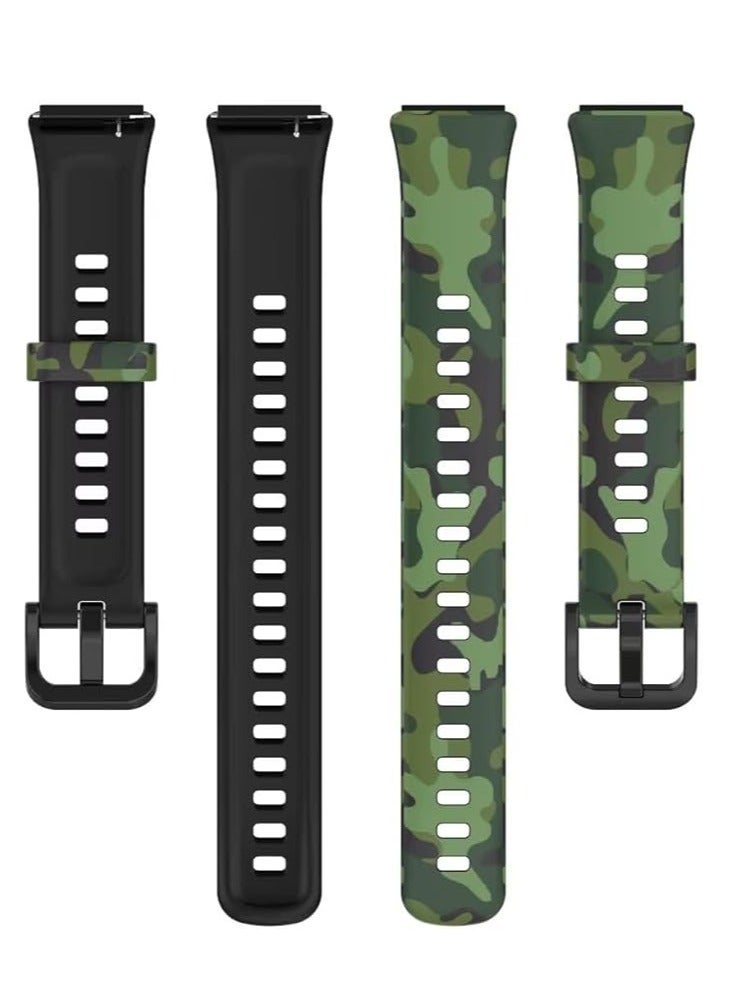 Silicone Strap Replacement Wristband for Huawei Fit Band Sport (Army Gray)  - Image 3
