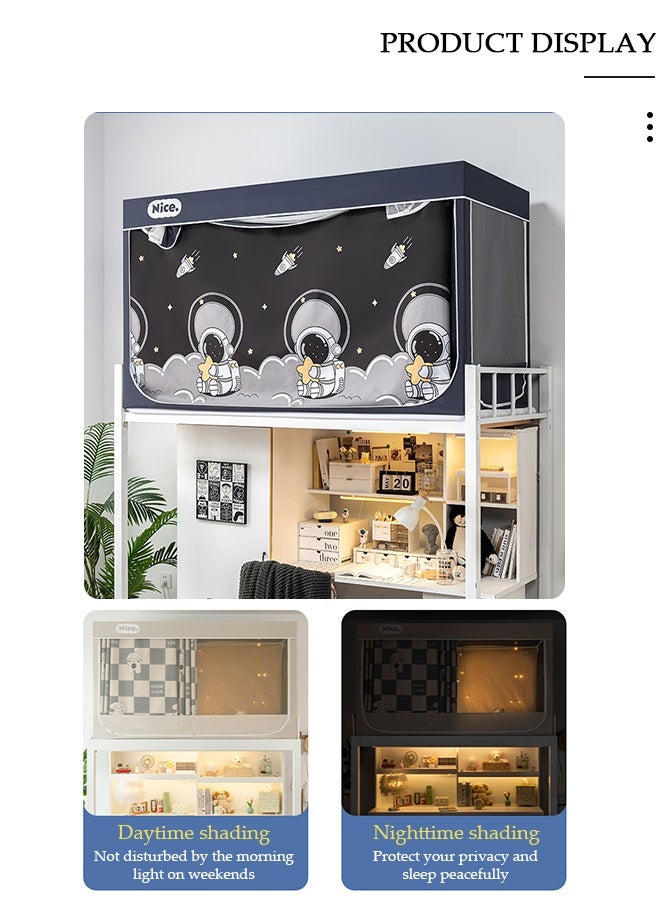 DUNISO خيمة سرير توأم، خيمة خصوصية لسرير بطابقين، ستائر سرير معتمة، مظلة سرير مع إطار سرير، خيمة سرير منزلية، ستارة سرير قابلة للتنفس ومقاومة للرياح والغبار لسرير loft في غرفة النوم مع زميل السكن، ستارة معتمة للخصوصية - Image 4