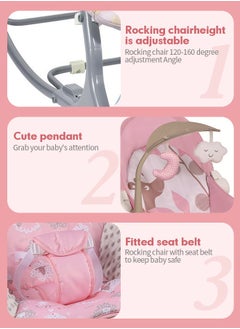 Soft Touch Baby Bouncer Soothing Infant Seat Portable Baby Rocking Chair with Music Baby Swings for Infants Boy and Girl  - Image 4