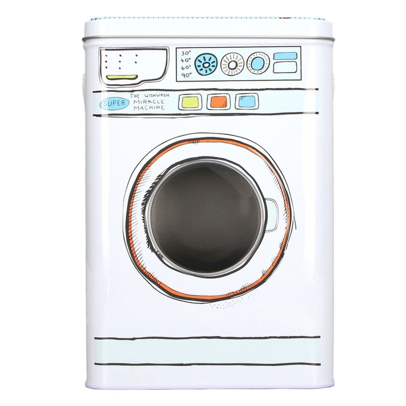 Laundry Powder Container: Iron Anti-Rust Material With Perspective Window - Washing Machine Shape Multipurpose Storage Container for Home Bathroom Kitchen Pet Supplies - Image 1