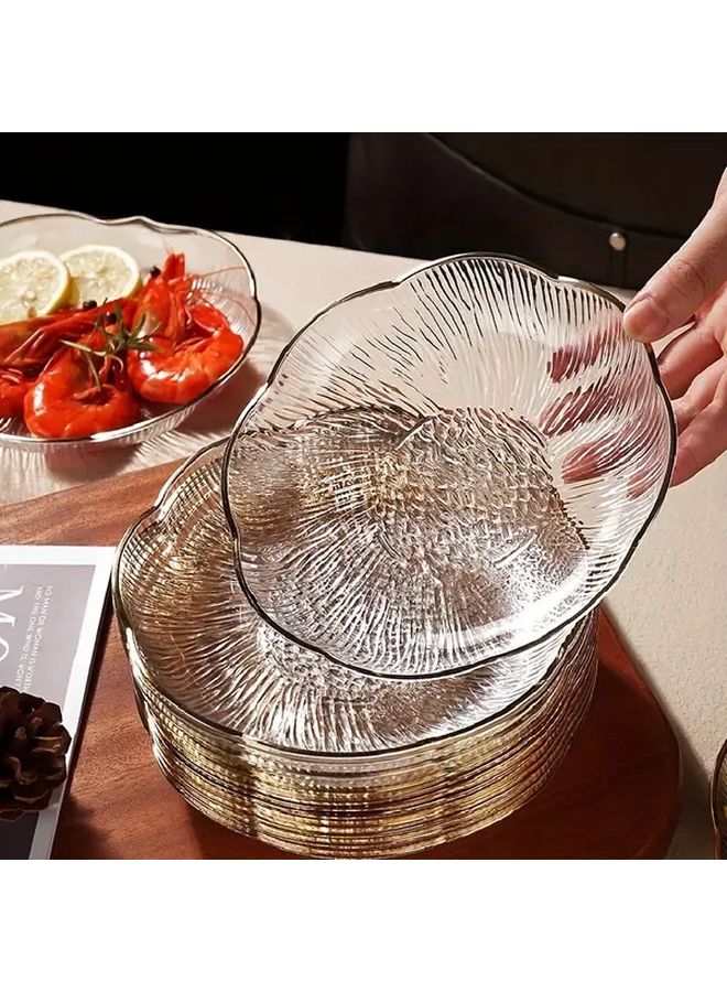8 Pieces Created Emerald Green Elegant Ice Patterned Reusable Serving Plates Pet Dishwasher Safe Wedding Party Banquet Snack Dessert Candy Dishes - Image 1