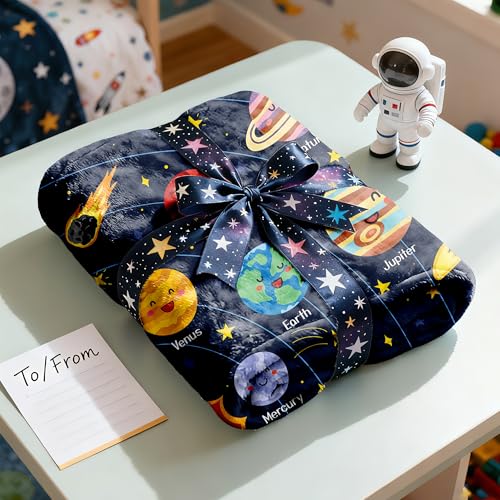 ARTBLANKET Just A Boy Who Loves Planets Solar System Space Throw Blanket Fannel Fleece Super Soft Funny Blanket Travel Throw Blanket for Bed Couch Sofa 40 x 50 Inch for Kid - Image 5