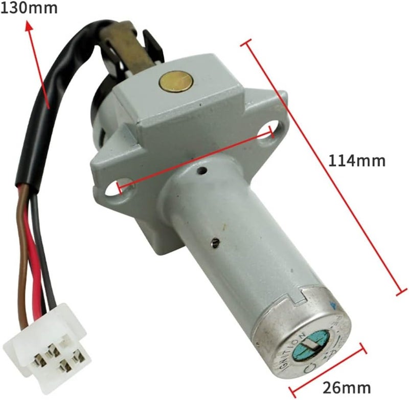 woobles Motorcycle Handlebar Lock, Motorcycle Electric Door Lock Motorcycle 4 Wire Ignition Key Switch Motorcycle Handlebar Tap Lock Compatible with Wy-125 Cb-125 - Image 4