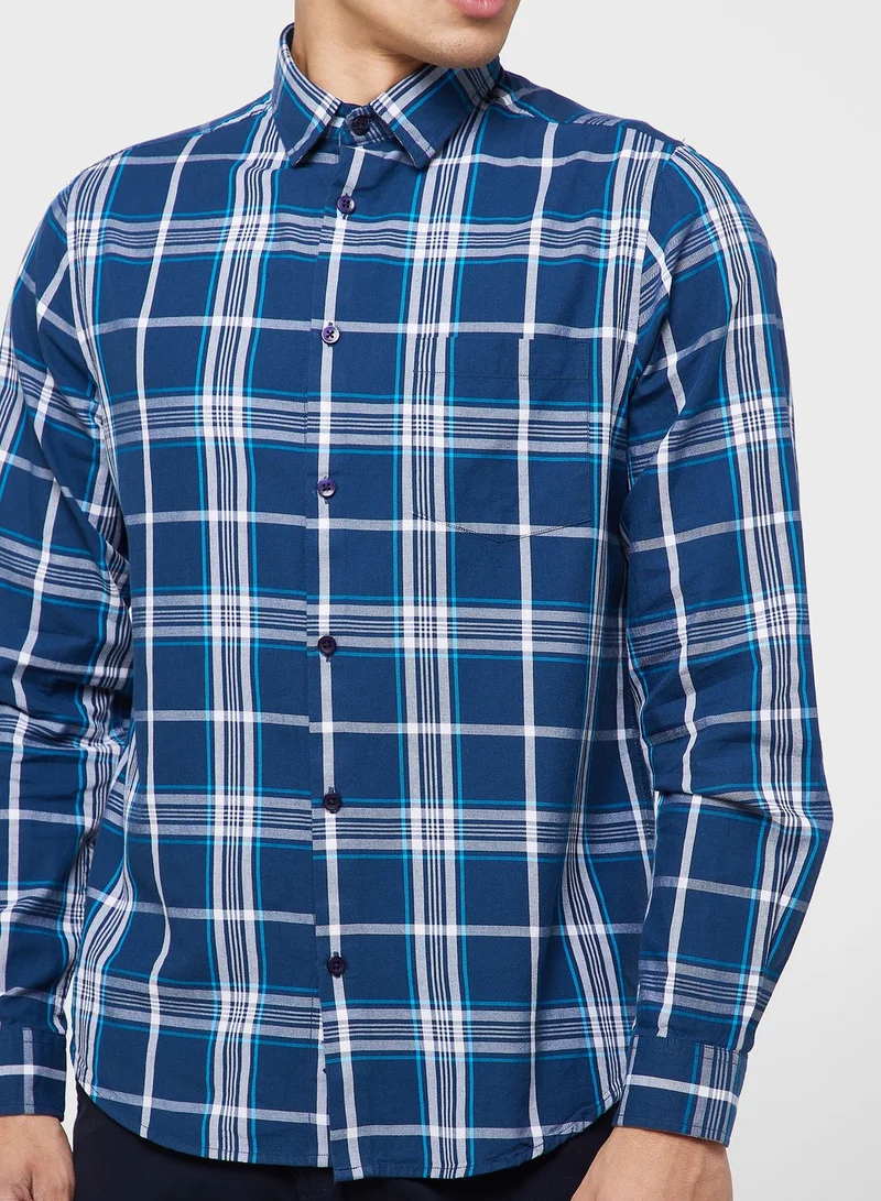 Seventy Five Checks  Slim Fit Full Sleeve Casual Shirt