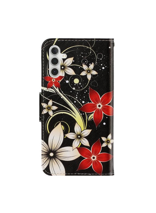 اس-توب جراب لهاتف Samsung Galaxy A13 5G، جراب هاتف جلدي أفقي قابل للطي برسومات ملونة ثلاثية الأبعاد مع حامل وفتحات للبطاقات ومحفظة - Image 3