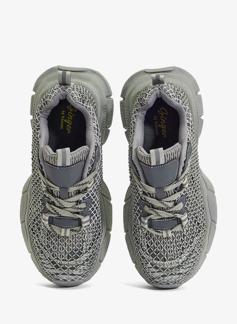 Ginger Grey Chunky Sporty Sneakers for Women | Best Price UAE