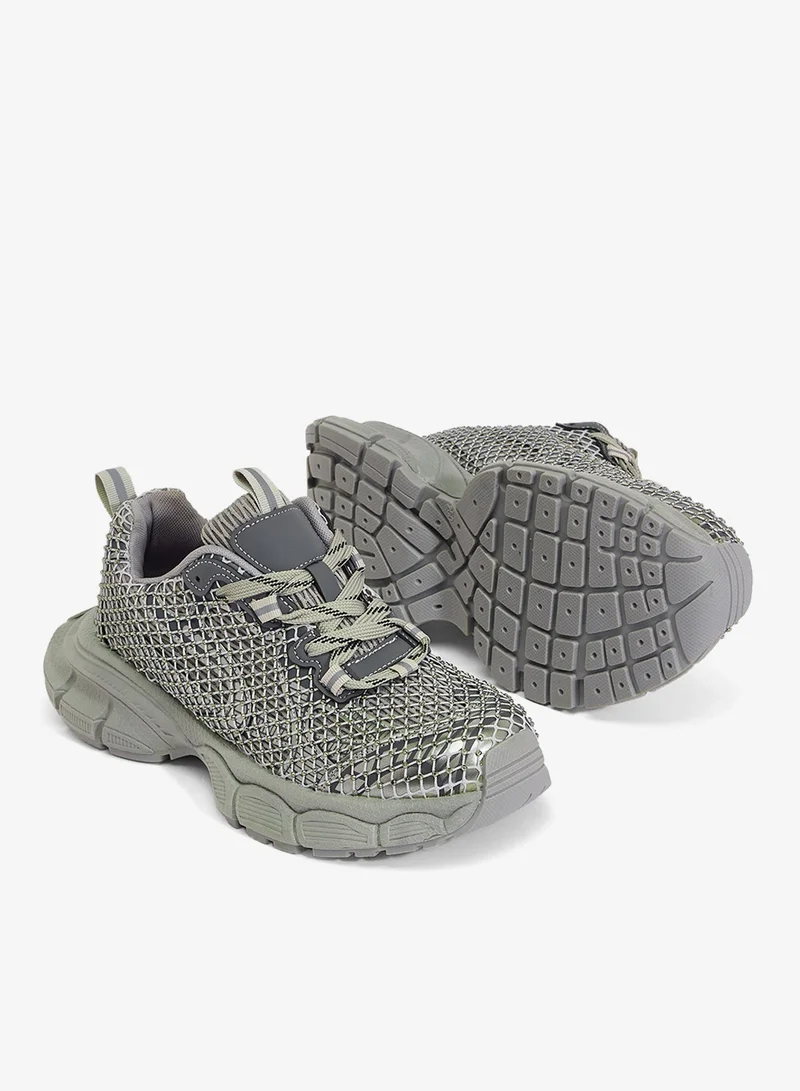 Ginger Grey Chunky Sporty Sneakers for Women | Best Price UAE