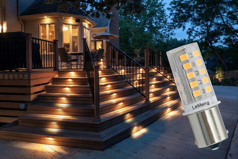 LEMENG 12V BA15S Led Bulbs,1156 1141 2700K Warm White,DC Bayonet Single Contact Base,AC10-18V DC10-30volt for Landscape RV Camper Interior Marine Boat Trailer Lights, 6 Pack - Image 4