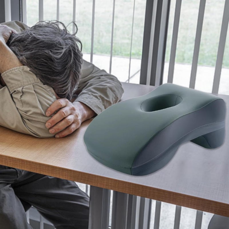 Generic Sleeping Pillow Neck Pad Portable for Office Library,Face Cradle,Support Cushion, Green - Image 2