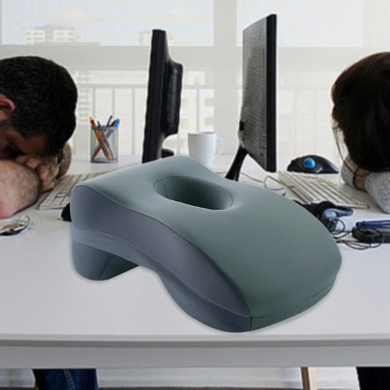 Generic Sleeping Pillow Neck Pad Portable for Office Library,Face Cradle,Support Cushion, Green - Image 3
