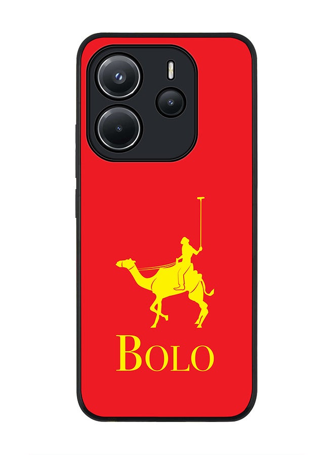 Stylizedd غطاء لجهاز Xiaomi Redmi Note 14 4G 4G، حماية كاميرا نحيفة، غطاء هاتف مقاوم للصدمات - أحمر BOLO - Image 1