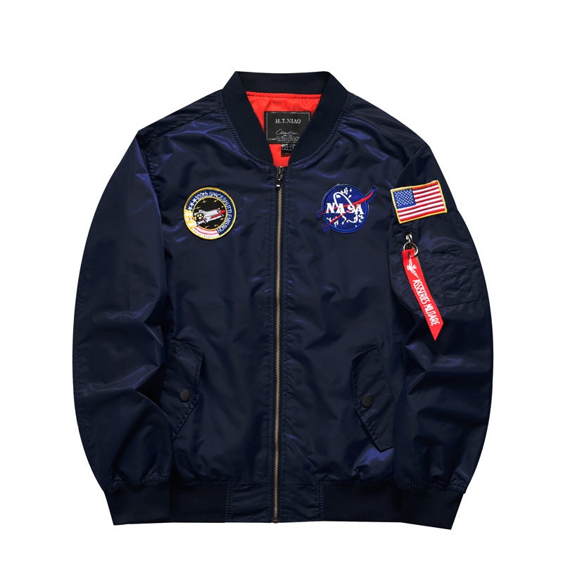 men's baseball uniform pilot jacket sports casual plus size men's jacket - Image 3