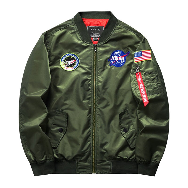 men's baseball uniform pilot jacket sports casual plus size men's jacket - Image 2