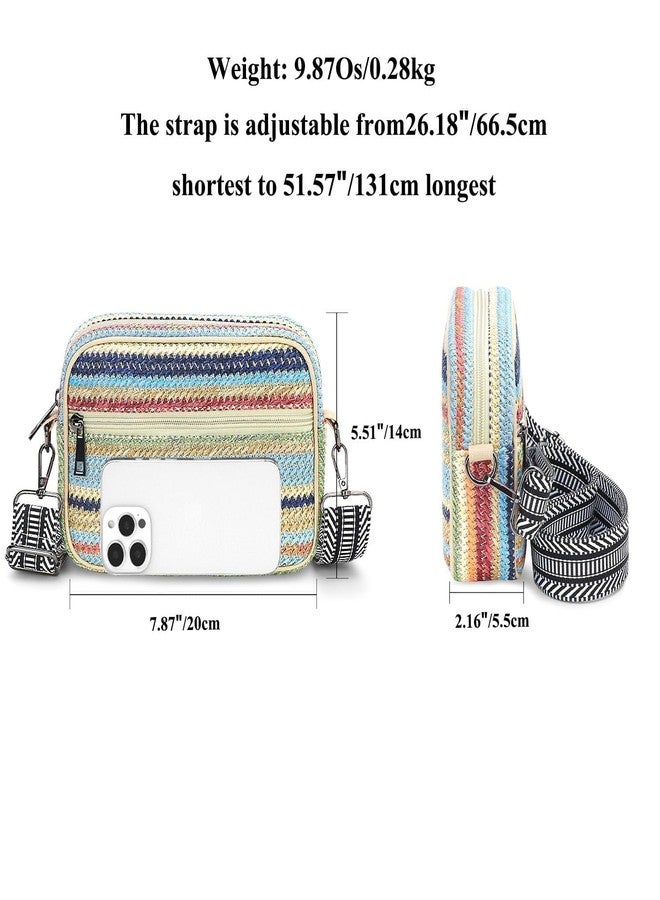BBORGDC Summer Straw Phone Crossbody Bag for Women, Lightweight Boho Crossbody Purse with Adjustable Strap, Small Travel & Vacation Shoulder Bag - Image 5