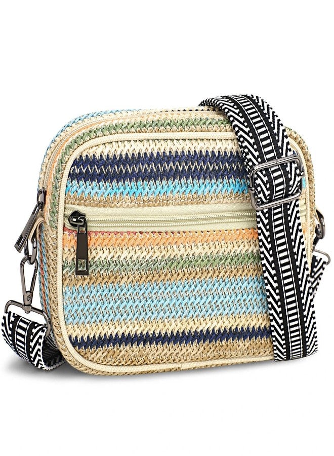 BBORGDC Summer Straw Phone Crossbody Bag for Women, Lightweight Boho Crossbody Purse with Adjustable Strap, Small Travel & Vacation Shoulder Bag - Image 1