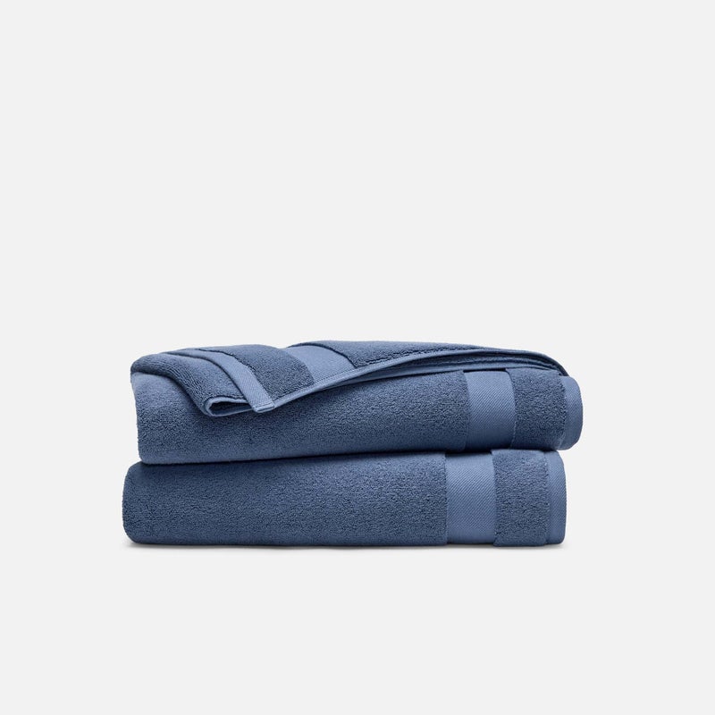 Brooklinen Super-Plush 100% Turkish Cotton Bath Towels - Set of 2-770 GSM, Highly Absorbent, Machine Washable, Perfect Bath Towel Set for Home & Bathroom (30" x 58", Abyss Blue) - Image 1