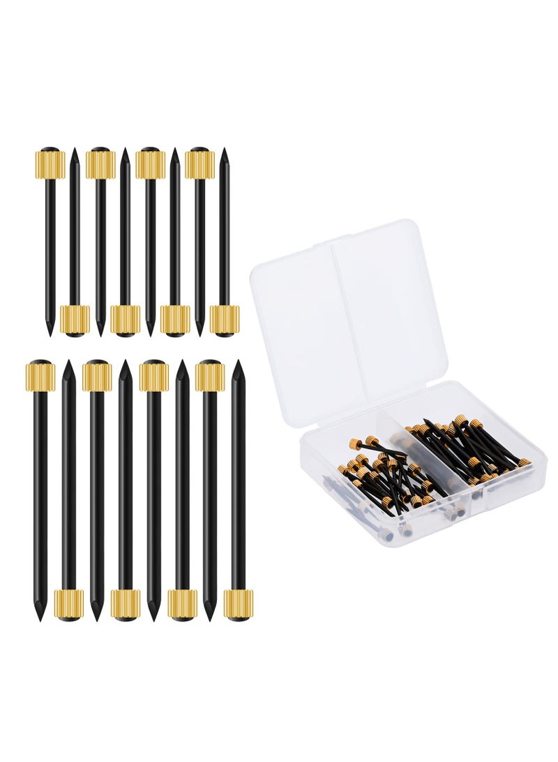 Picture Frame Hanger Nail Set - Black Steel Nails with Brass Heads, Supports 5-30 lbs, Includes 50 Pieces in 2 Sizes for Easy Hanging and Displaying of Artwork and Photos. - Image 1