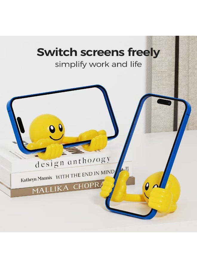 LumiArk Cute Smile Face Phone Stand 360 Rotating Thumbs Multi Angle Adjustable Broad Compatibility - Image 2