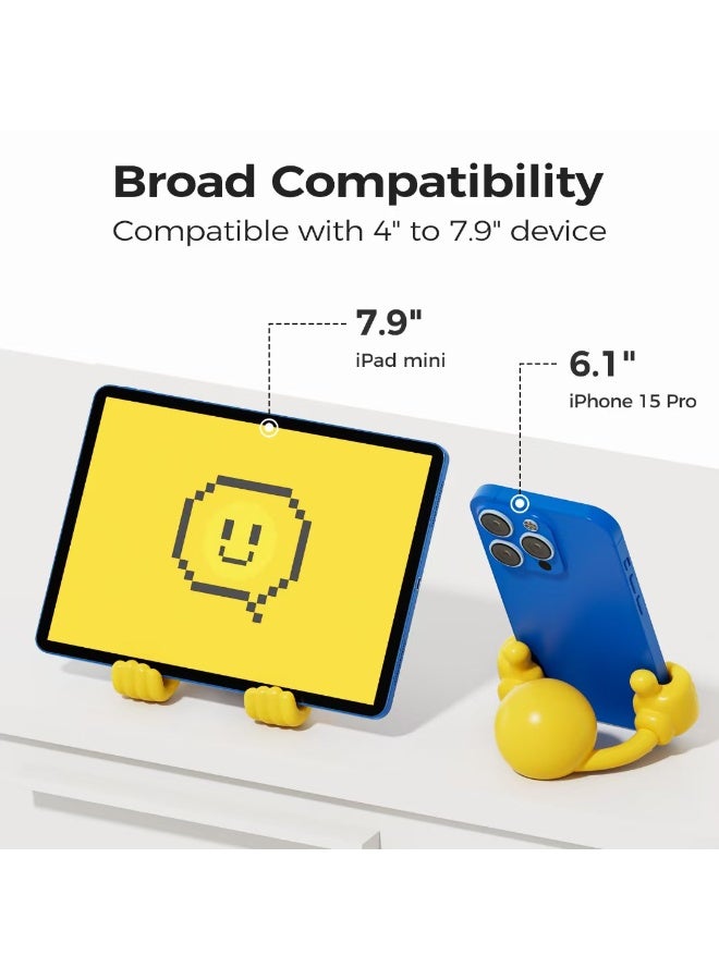 LumiArk Cute Smile Face Phone Stand 360 Rotating Thumbs Multi Angle Adjustable Broad Compatibility - Image 3