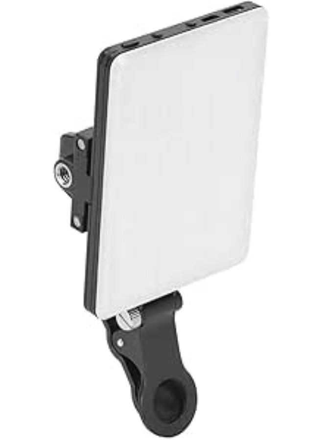 60 LED High-Power Rechargeable Clip Video Light – Front & Back Clip – Adjustable Portable LED Lamp – 3 Light Modes – Handheld for Mobile, Selfie, and Live Streaming - Image 1