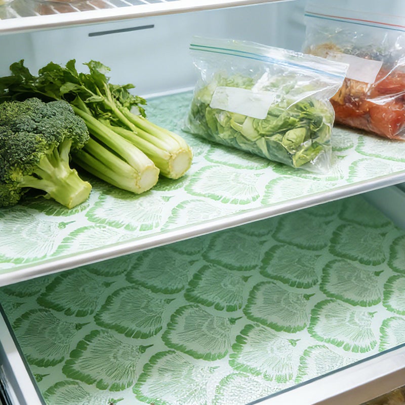 Kimhan Drawer and Shelf Liner - Green Banana Leaf Pattern,Non Adhesive Non Slip Waterproof Easy-Clean Liner for Kitchen Cabinet, Refrigerator, Bathroom, Pantry Storage Drawers, 12 in x 20 Ft. - Image 4