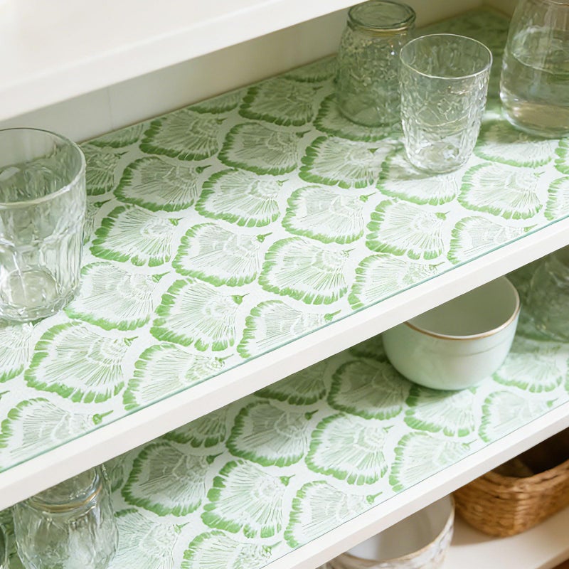 Kimhan Drawer and Shelf Liner - Green Banana Leaf Pattern,Non Adhesive Non Slip Waterproof Easy-Clean Liner for Kitchen Cabinet, Refrigerator, Bathroom, Pantry Storage Drawers, 12 in x 20 Ft. - Image 5