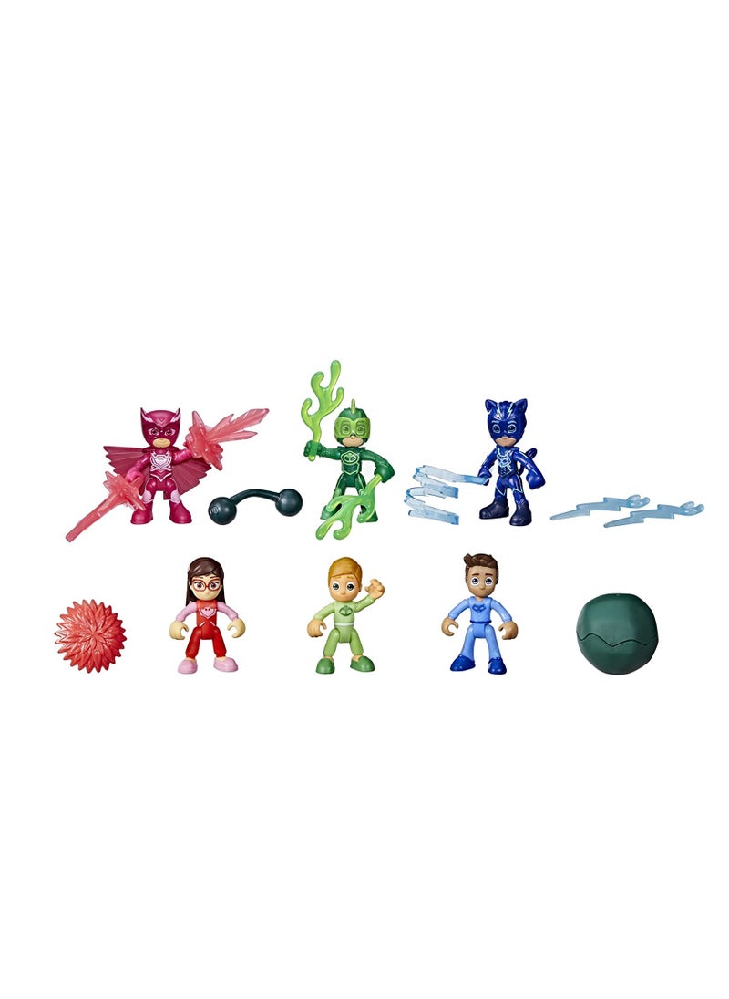 PJMASKS Night Time Heroes Figure Set Toy, 6 Action Figures  - Image 2