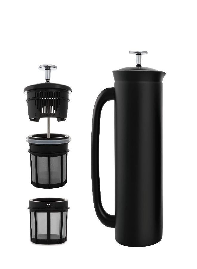 Espro ESPRO - P7 French Press - Double Walled Stainless Steel Insulated Coffee and Tea Maker with Micro-Filter, Keep Drinks Hot for Hours, Perfect for Home or Travel (Matte Black, 32 Ounce)  - Image 1