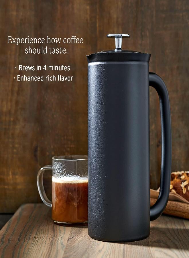 Espro ESPRO - P7 French Press - Double Walled Stainless Steel Insulated Coffee and Tea Maker with Micro-Filter, Keep Drinks Hot for Hours, Perfect for Home or Travel (Matte Black, 32 Ounce)  - Image 2
