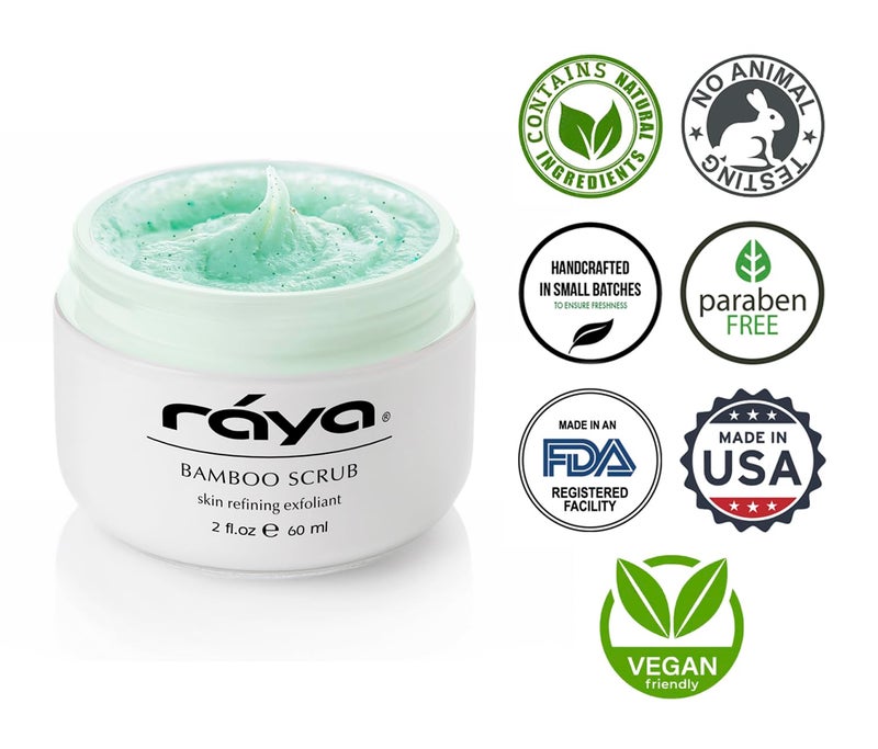 RAYA Bamboo Facial Scrub (R-125) | Herbal Exfoliating and Refining Treatment for Dry Skin | Helps Reduce Fine Lines and Wrinkles | Made with Bamboo and Jojoba Beads - Image 4