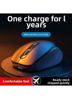 Generic Business Office Quiet Rechargeable Notebook Game E-Sports Home Wireless Mouse Bluetooth Desktop Computer Universal-Specification:Lake Green [wireless Version] Charging Model/button Mute  - Image 2