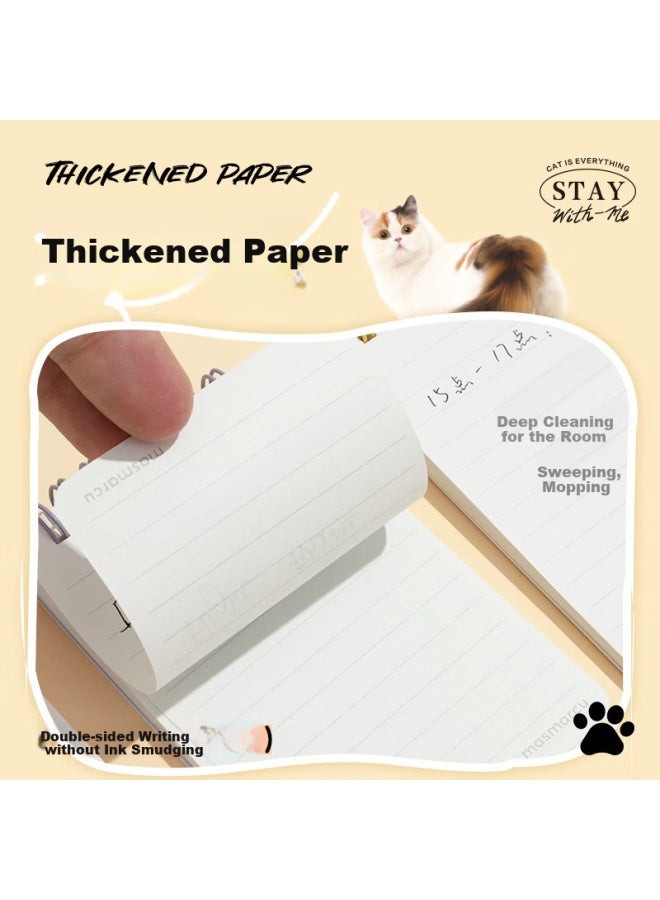 Masmarcu M&g Spiral Notebook A7 Small Notepad, Portable Journal, English Vocabulary Book, Student Learning Supplies, All Are Meow 1 Notebook Random Xq0301 - Image 5