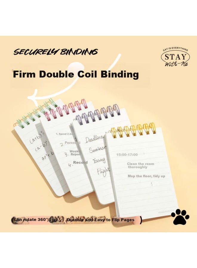 Masmarcu M&g Spiral Notebook A7 Small Notepad, Portable Journal, English Vocabulary Book, Student Learning Supplies, All Are Meow 1 Notebook Random Xq0301 - Image 2