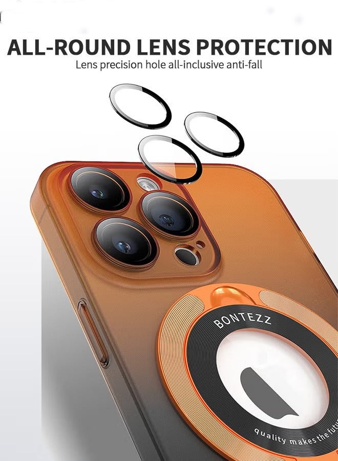 iPhone 15 Pro Max Orange Case, Slim Fit Ring Holder Shockproof Kickstand Magnetic Support Magsafe Non-Slip Protective, Women Girls Men Boys Cover for iPhone 15 Pro Max - Image 5