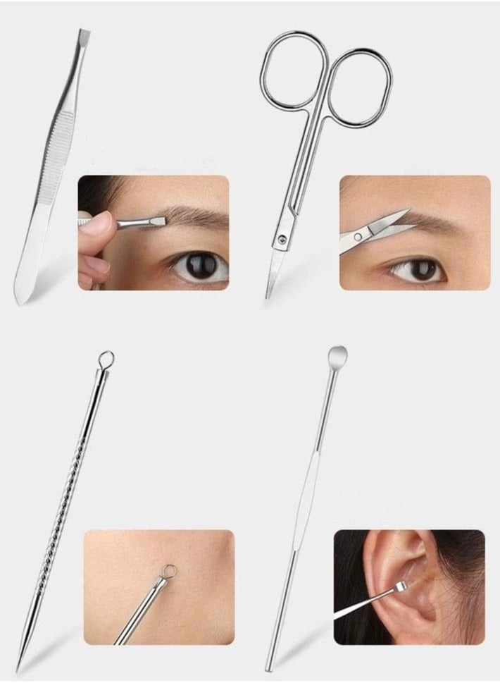 8-Piece Stainless Steel Manicure and Pedicure Nail Clipper Set Suitable for Manicure and Pedicure at Home and During Travel Red - Image 5