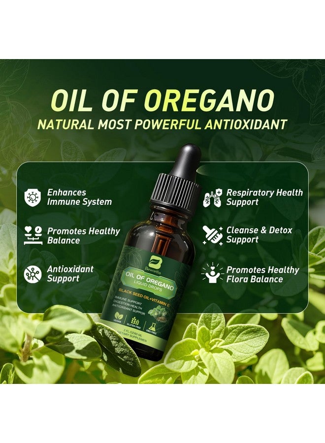 B BEWORTHS B BEWOTHS Oregano Oil Drops, Oil of Oregano with Black Seed Oil, Vitamin E, Wild Harvest Oil of Oregano Liquid Herbal Blend for Immune, Antioxidant, Digestive Gut Cleanser, Kidney Health Support-Vegan - Image 3