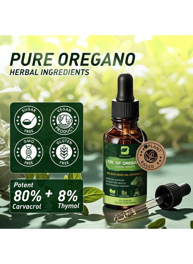 B BEWORTHS B BEWOTHS Oregano Oil Drops, Oil of Oregano with Black Seed Oil, Vitamin E, Wild Harvest Oil of Oregano Liquid Herbal Blend for Immune, Antioxidant, Digestive Gut Cleanser, Kidney Health Support-Vegan - Image 5
