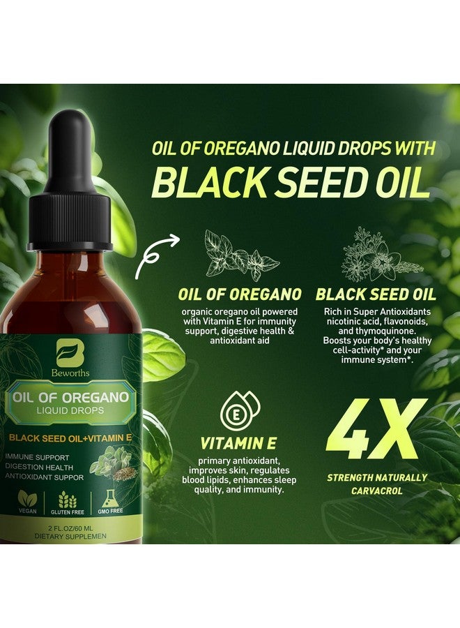B BEWORTHS B BEWOTHS Oregano Oil Drops, Oil of Oregano with Black Seed Oil, Vitamin E, Wild Harvest Oil of Oregano Liquid Herbal Blend for Immune, Antioxidant, Digestive Gut Cleanser, Kidney Health Support-Vegan - Image 2