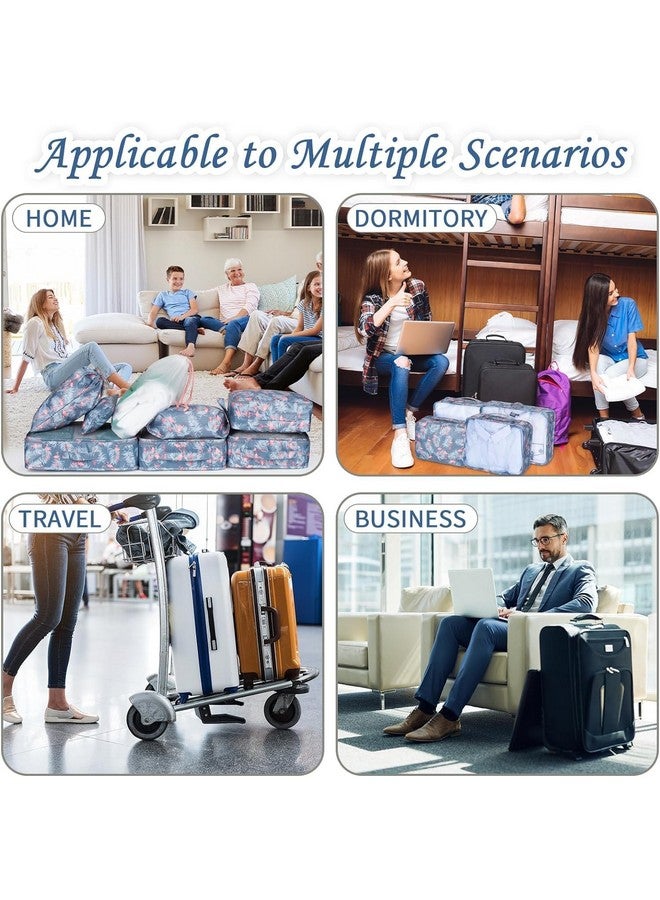 STESHWK 7 Set Packing Cubes Luggage Organizers With Travel Packing Cubes Toiletry kit And Undergarment Laundry Cosmetics Pouch with Shoe Bag (Grey Flamingo) - Image 4