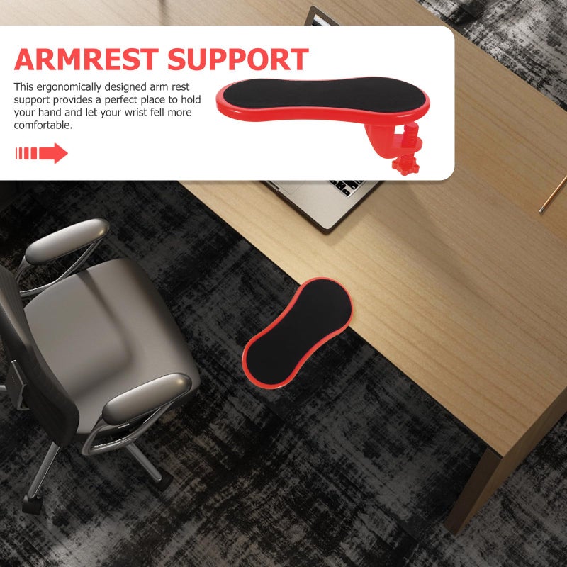 Ergonomic Mouse Pad with Wrist Support Red Fabric Surface for Office Desk and Workstation Comfort - Image 5