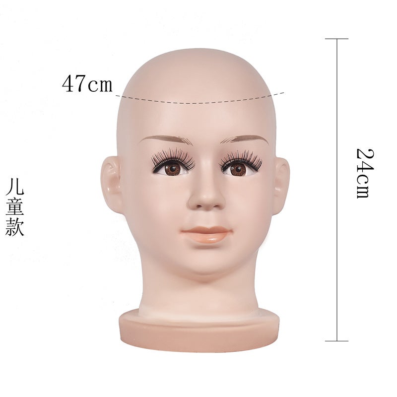 Men'S Simulation Model Head Mask Display Stand Children'S Doll Head Hat Female Head Model Head Bracket Bald Head - Image 4