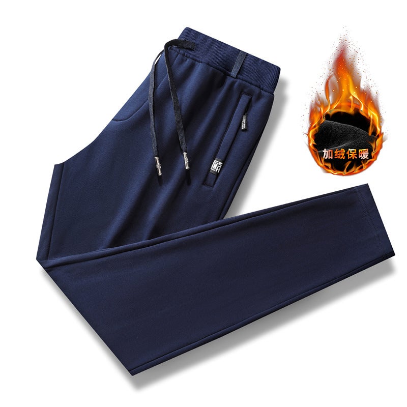 2025 Classic Pure Cotton 95 Cotton Casual Pants Business Executive Sports Fleece-Lined Middle-Aged And Elderly Light Version - Image 1
