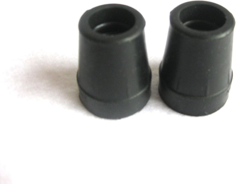 Harvy 1" Heavy Duty Black Rubber Replacement Cane Tip (2 Pack)