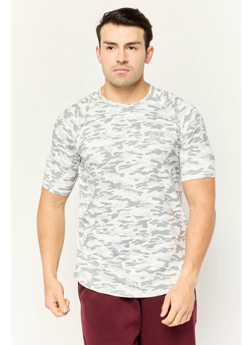 Kenneth Cole Men Crew Neck Long Sleeve Camouflage T Shirt, Multicolor  - Image 1