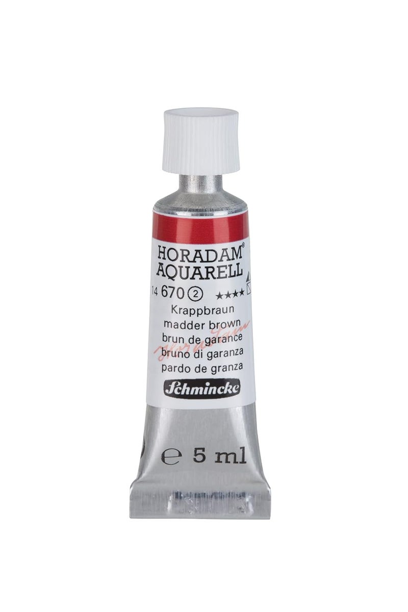 Schmincke 14670001 Horadam Watercolor 5 ml Madder Brown - Image 1