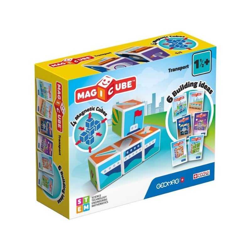 جيوماغ 4 مكعبات مغناطيسية لوسائل النقل مع 7 بطاقات - 122 - Image 1