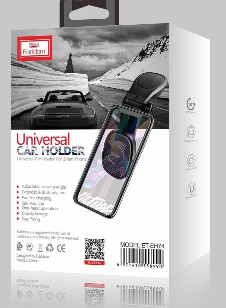 ET-EH74 Mobile Car Holder – Adjustable Dashboard and Air Vent Mount for Smartphones (Black) - Image 4